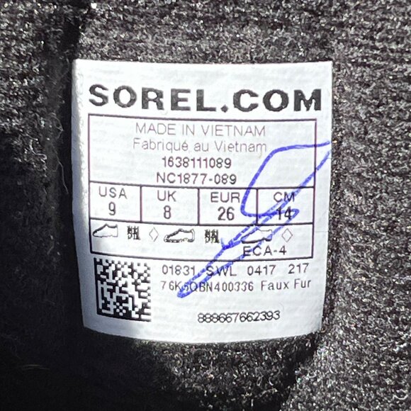 SOREL Kids' Snow Commander Boots in Black Red Size 9 - Picture 5 of 6